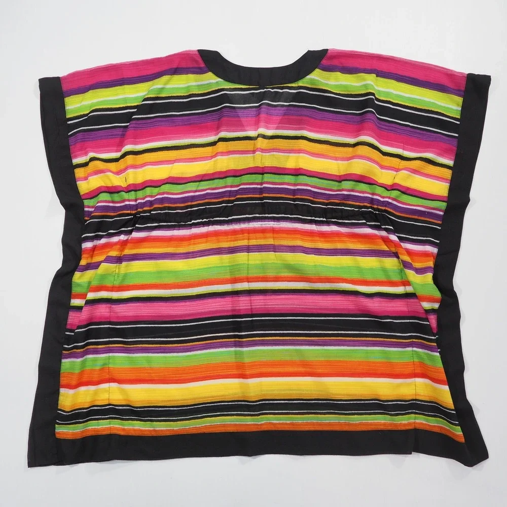 Lauren Ralph Lauren Kaftan Womens Large Stripe Tunic Swim Cover Up Cinch Waist